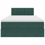 vidaXL Lit de Rangement avec matelas Vert foncé 120 x 200 cm Velours