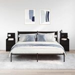 vidaXL Tables de chevet avec 2 tiroirs 2 Pièces chêne noir 38x34x80 cm