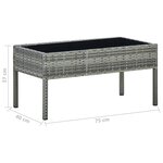 vidaXL Table de jardin Gris 75x40x37 cm Résine tressée