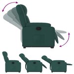vidaXL Fauteuil inclinable vert foncé tissu