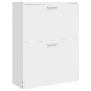 vidaXL Meuble à chaussures en bois avec 2 compartiments Blanc