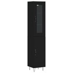 vidaXL Buffet haut Noir 34 5x34x180 cm Bois d'ingénierie