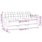 vidaXL Canapé à 3 places Gris clair 180 cm Tissu