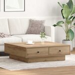 vidaXL Table basse chêne artisanal 90 x 90 x 28 cm Bois d'ingénierie