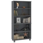 vidaXL Buffet HAMAR Bois massif de pin Gris foncé