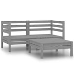 Salon de jardin meuble d'extérieur ensemble de mobilier 3 pièces gris bois de pin massif 02_0016049