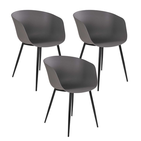 6 Fauteuils de jardin gris RODA