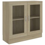 vidaXL Armoire à vitrine Chêne sonoma 82 5x30 5x80cm Bois d'ingénierie