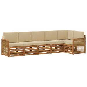 vidaXL Ensemble de canapé d'angle avec coussin 5 Pièces Naturel