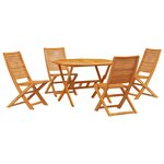 vidaXL Ensemble de salle à manger pour jardin 5 pc Marron