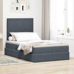 vidaXL Lit avec rangement et LED Gris foncé 120 x 200 cm Velours