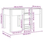 vidaXL Lit Superposé pour Enfants Chêne artisanal 90 x 190 cm
