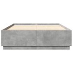 vidaXL Cadre de lit avec LED sans matelas gris béton 150x200 cm