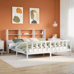 vidaXL Lit bibliothèque sans matelas blanc 180x200 cm bois pin massif