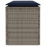 vidaXL Banc de jardin avec coussin gris 110x40x44 cm résine tressée