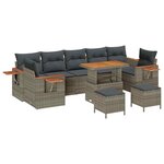 vidaXL Ensemble de canapé de jardin Manuel 10 Pièces Gris 90 x 55 x 71 cm