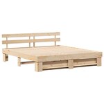 vidaXL Cadre de lit Marron 200 x 200 cm Bois massif en pin