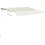 vidaXL Auvent rétractable automatique avec poteaux 4x3 m Crème