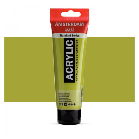 Tube de peinture acrylique - 120 ml - vert olive clair - amsterdam