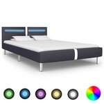 vidaXL Cadre de lit avec LED Noir Similicuir 120 x 200 cm