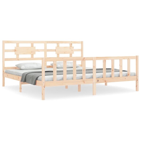 vidaXL Cadre de lit avec tête de lit 200x200 cm bois massif