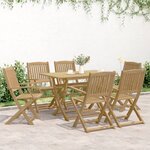 vidaXL Ensemble à manger de jardin 7 Pièces Bois d'acacia solide