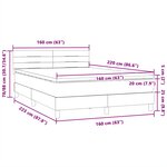 vidaXL Sommier à lattes de lit et matelas gris foncé 160x220cm velours