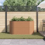 vidaXL Jardin surélevé marron avec aspect bois 160x80x81 cm en acier