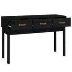 vidaXL Table console Noir 114x40x75 cm Bois massif de pin