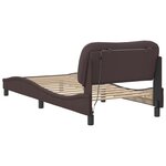vidaXL Cadre de lit avec LED sans matelas Hvar marron foncé 90x190 cm tissu