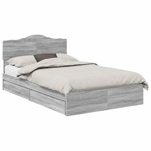 vidaXL Lit de Rangement Gris Sonoma 135 x 190 cm Bois d'ingénierie