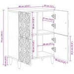 vidaXL Buffet Marron 60 x 33 5 x 75 cm Bois de mangue massif