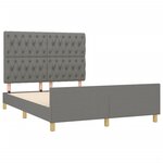 vidaXL Cadre de lit avec tête de lit Gris foncé 140x200 cm Tissu