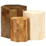 vidaXL Ensemble de table basse 3 Pièces Bois de manguier massif