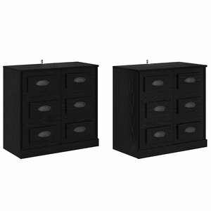 vidaXL Buffets 2 Pièces Chêne noir 70 x 35 5 x 67 5 cm Bois d'ingénierie