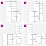 vidaXL Armoires latérales 5 Pièces ODDA blanc 40x24x79 cm bois massif pin