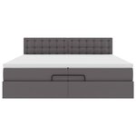 VidaXL Cadre de lit ottoman avec matelas gris 200x200 cm similicuir