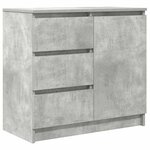 vidaXL Buffet avec tiroir gris béton 71x35x65 cm bois d'ingénierie
