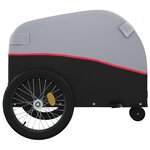 vidaXL Remorque de vélo noir et rouge 30 kg fer