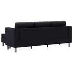 vidaXL Canapé sectionnel à 3 places Cuir synthétique Noir