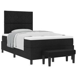 vidaXL Lit à ressorts avec matelas Noir 120 x 190 cm tissu