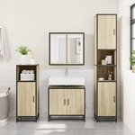 vidaXL Meuble de salle de bain avec lavabo Chêne Sonoma 65 x 33 x 60 cm Bois d'ingénierie