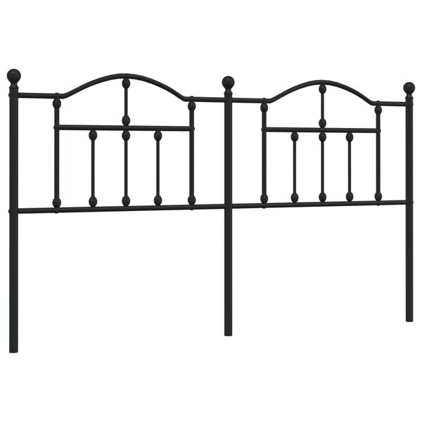 vidaXL Tête de lit métal noir 160 cm