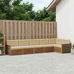 vidaXL Ensemble de canapés d'extérieur 6 Pièces Naturel et Beige