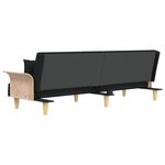 vidaXL Canapé-lit avec accoudoirs noir tissu