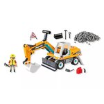 PLAYMOBIL 71749 - Action Heroes Pelleteuse mécanique avec ouvrier et accessoires