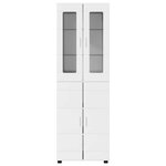 vidaXL Haut Armoire avec porte FLORIN Blanc brillant 60 x 35 x 182 cm