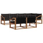vidaXL Ensemble de canapés d'extérieur 7 pc Naturel et noir