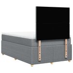vidaXL Sommier à lattes de lit et matelas gris clair 120x190 cm tissu
