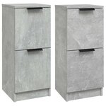 vidaXL Buffets 2 Pièces Gris béton 30x30x70 cm Bois d'ingénierie